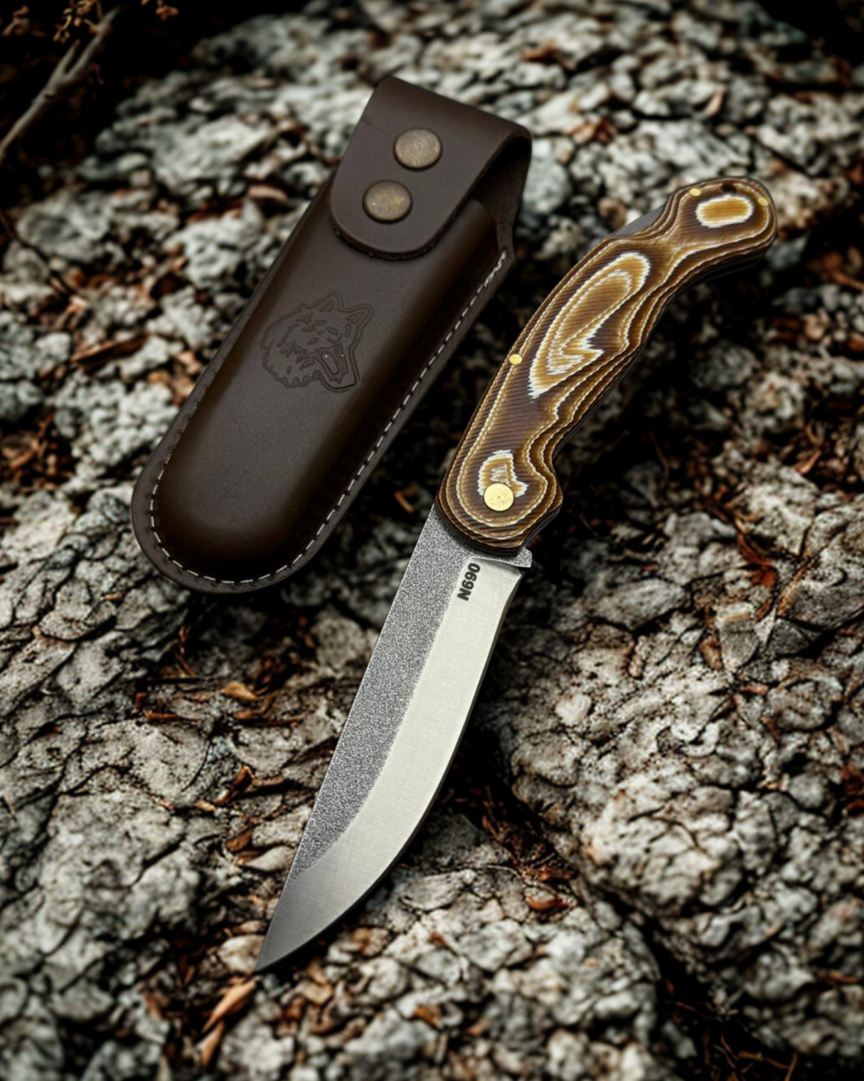 El Yapımı N690 Çelik Werzalit Kabze Cep Çakısı BA-Ç016