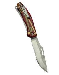 El Yapımı Kırmızı Keklik - Balık Kancalı Cep Çakısı BA-Ç022